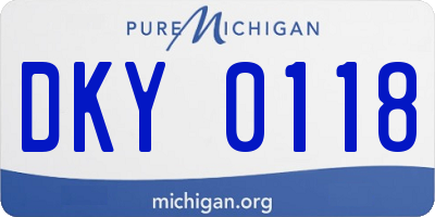 MI license plate DKY0118