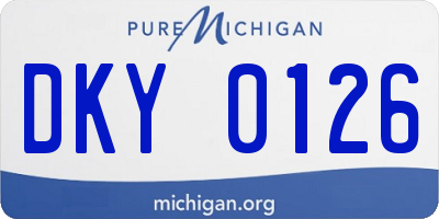MI license plate DKY0126