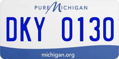 MI license plate DKY0130