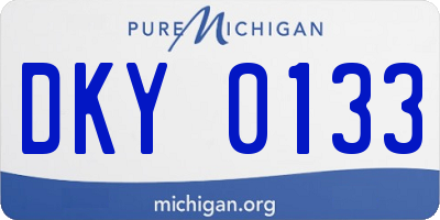 MI license plate DKY0133