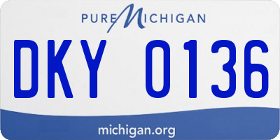 MI license plate DKY0136