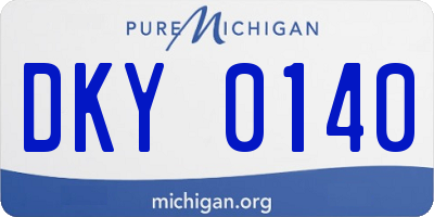 MI license plate DKY0140