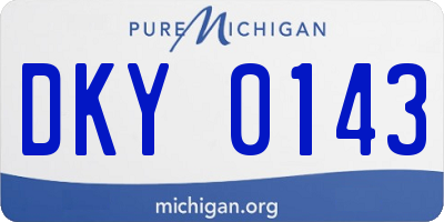 MI license plate DKY0143