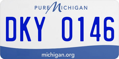 MI license plate DKY0146