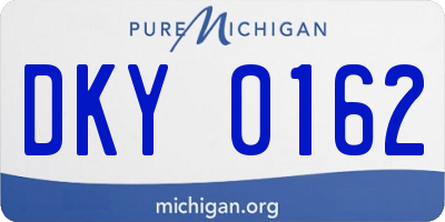 MI license plate DKY0162