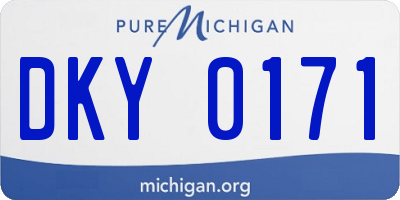 MI license plate DKY0171