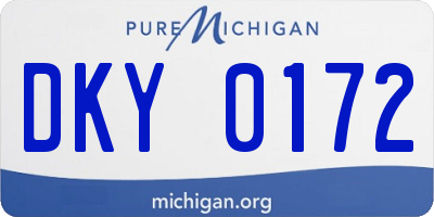 MI license plate DKY0172