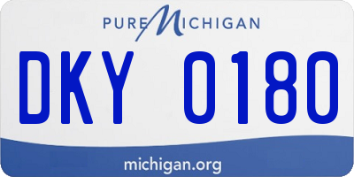MI license plate DKY0180