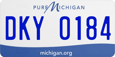 MI license plate DKY0184