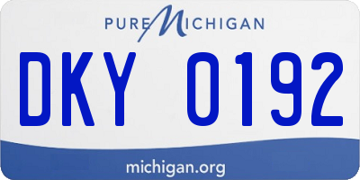 MI license plate DKY0192