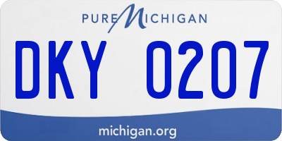 MI license plate DKY0207