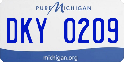 MI license plate DKY0209