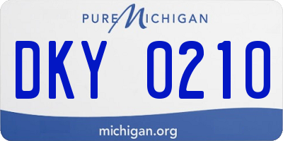 MI license plate DKY0210