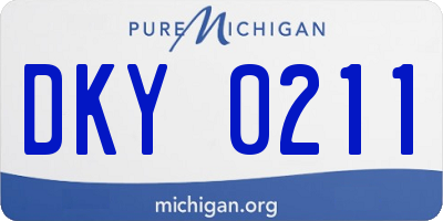 MI license plate DKY0211