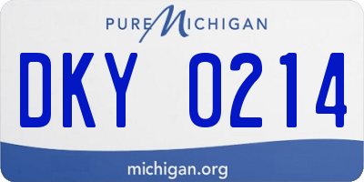 MI license plate DKY0214