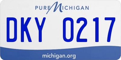 MI license plate DKY0217
