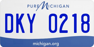 MI license plate DKY0218