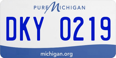 MI license plate DKY0219