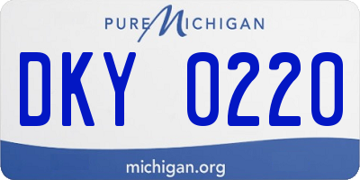 MI license plate DKY0220