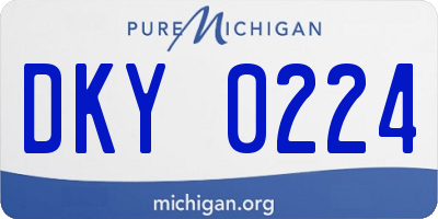 MI license plate DKY0224