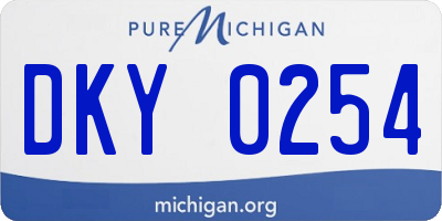 MI license plate DKY0254