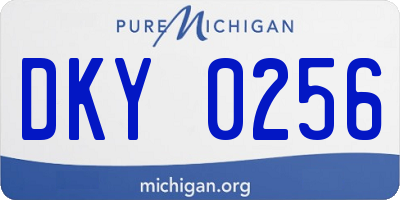 MI license plate DKY0256