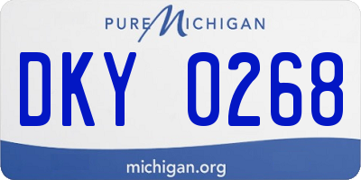 MI license plate DKY0268