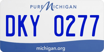 MI license plate DKY0277