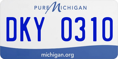MI license plate DKY0310