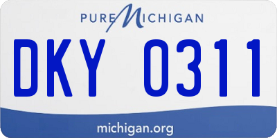 MI license plate DKY0311