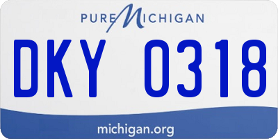 MI license plate DKY0318