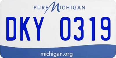 MI license plate DKY0319