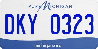 MI license plate DKY0323