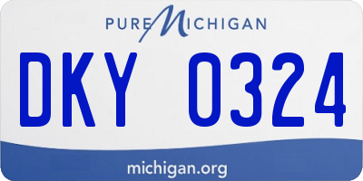 MI license plate DKY0324