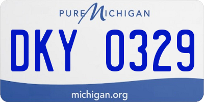 MI license plate DKY0329