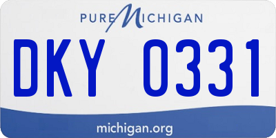 MI license plate DKY0331