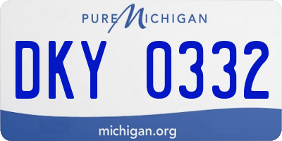 MI license plate DKY0332