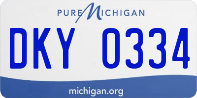 MI license plate DKY0334