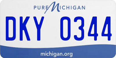 MI license plate DKY0344