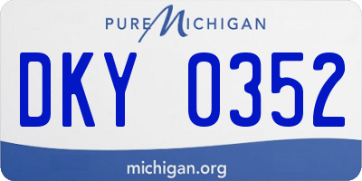 MI license plate DKY0352
