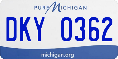 MI license plate DKY0362
