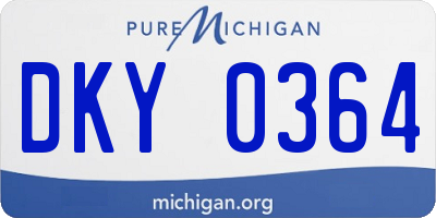 MI license plate DKY0364