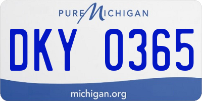 MI license plate DKY0365