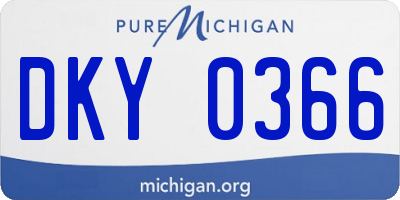 MI license plate DKY0366