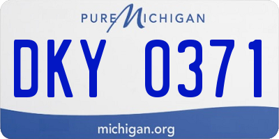 MI license plate DKY0371