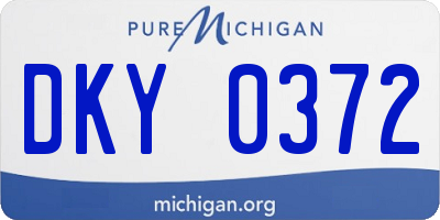 MI license plate DKY0372