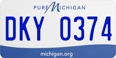 MI license plate DKY0374
