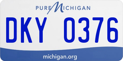 MI license plate DKY0376