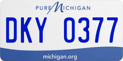 MI license plate DKY0377
