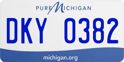 MI license plate DKY0382
